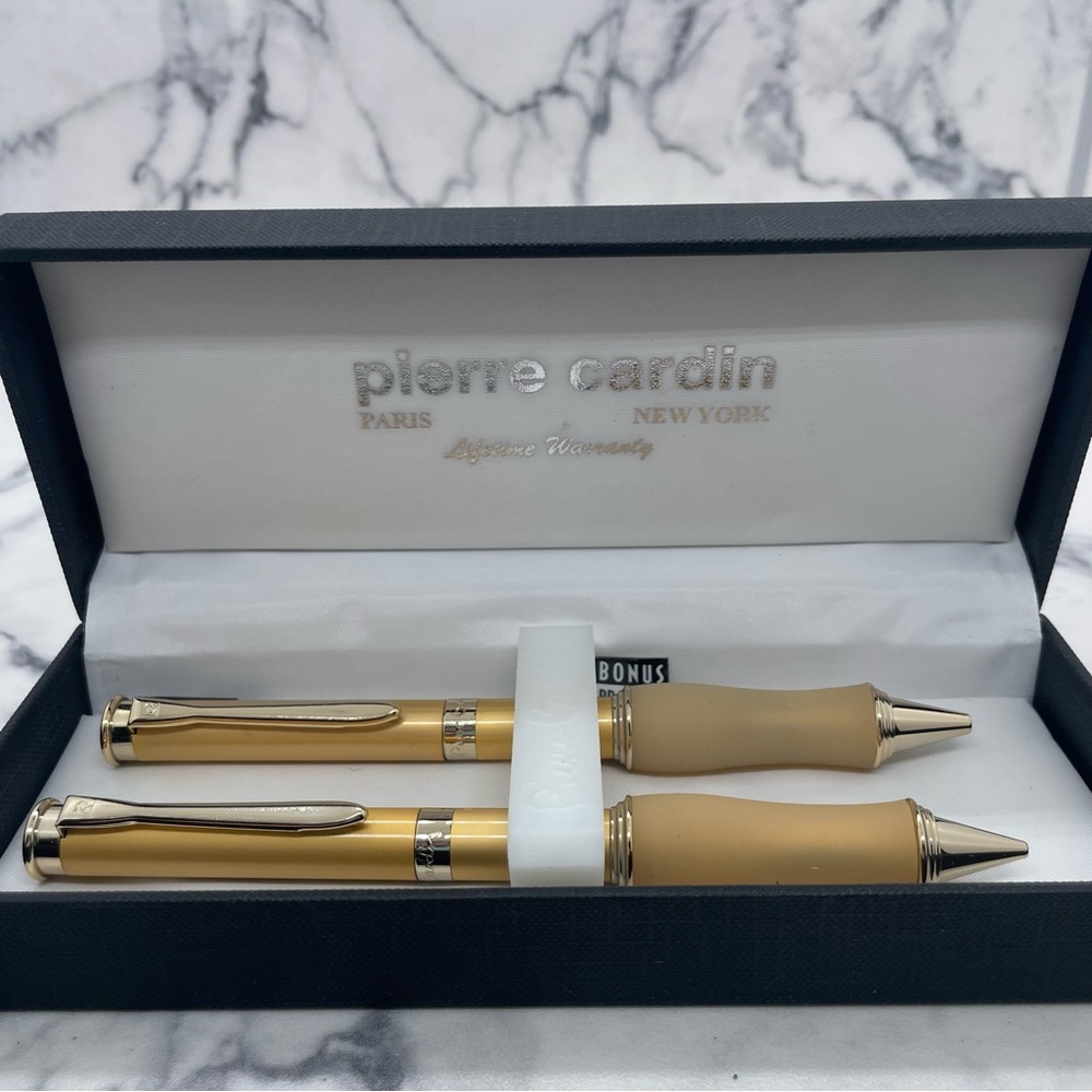 NWOT Pierre Cardin Gold Tone Pen Pencil Stylus Set Vintage